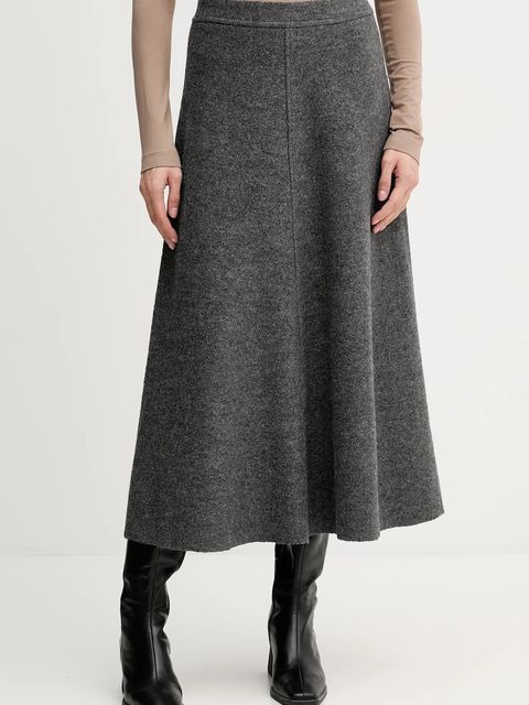 Marc O'Polo spódnica z dodatkiem wełny kolor szary midi rozkloszowana 510607720127 - zdjęcie produktu nr 1
