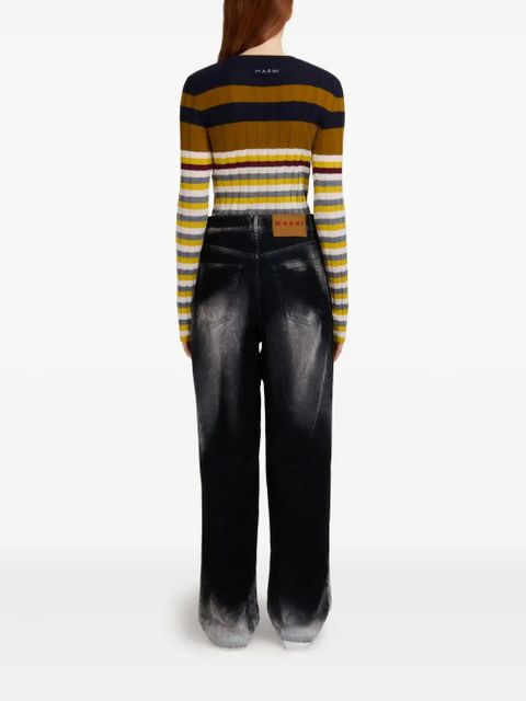 Marni faded wide-leg jeans - Black