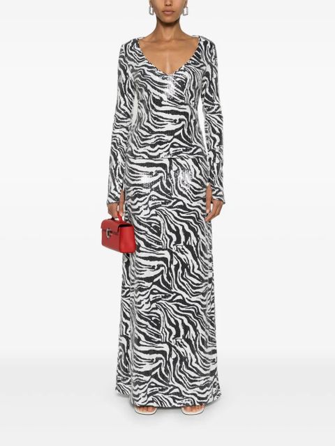ROTATE BIRGER CHRISTENSEN zebra-print sequinned top - White