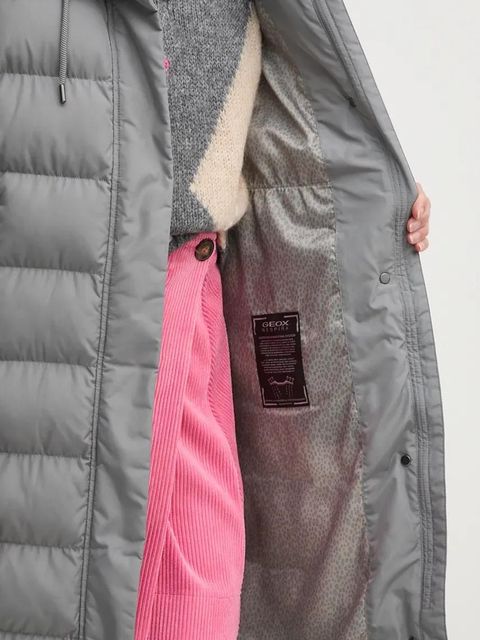 Geox kurtka damska kolor srebrny zimowa W4628E-T3144-F1787
