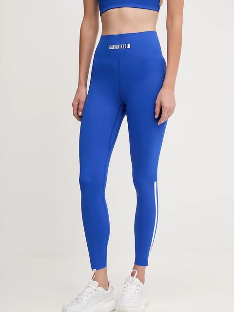 Calvin Klein Performance legginsy treningowe damskie kolor niebieski z nadrukiem LVGWF5L635 - zdjęcie produktu nr 1