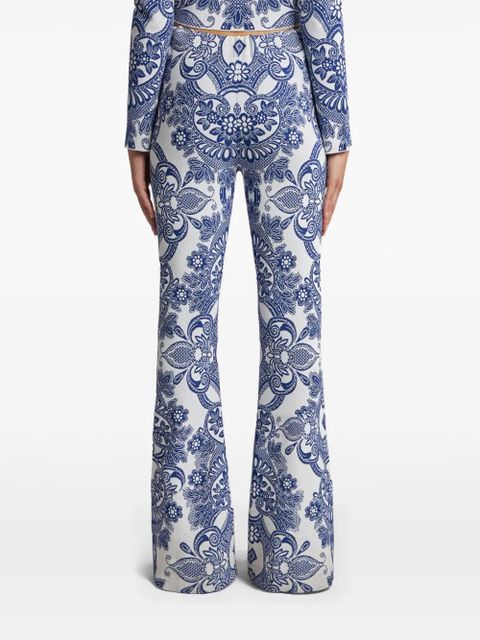 ETRO lace-motif knit trousers - White