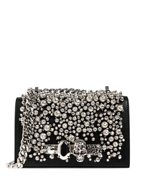 Alexander McQueen jewelled skull chain cross body bag - Black - zdjęcie produktu nr 1