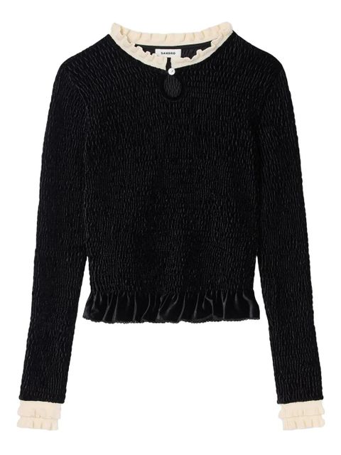 SANDRO ruffled-detail blouse - Black - zdjęcie produktu nr 1