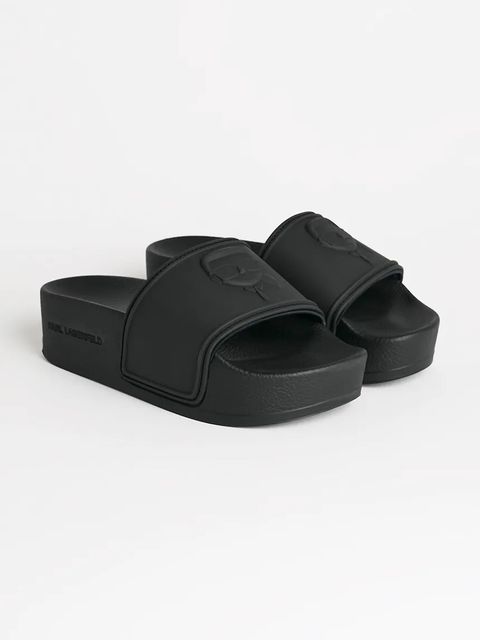 Karl Lagerfeld klapki KONDO MAXI damskie kolor czarny na platformie KL80819M