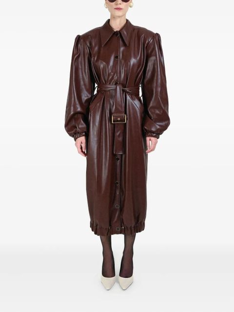 Rowen Rose buttoned-up belted coat - Brown