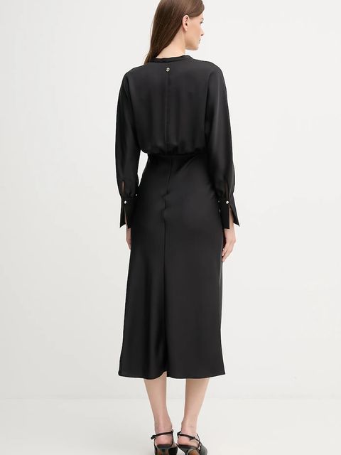 Joop! sukienka kolor czarny midi rozkloszowana 30048659