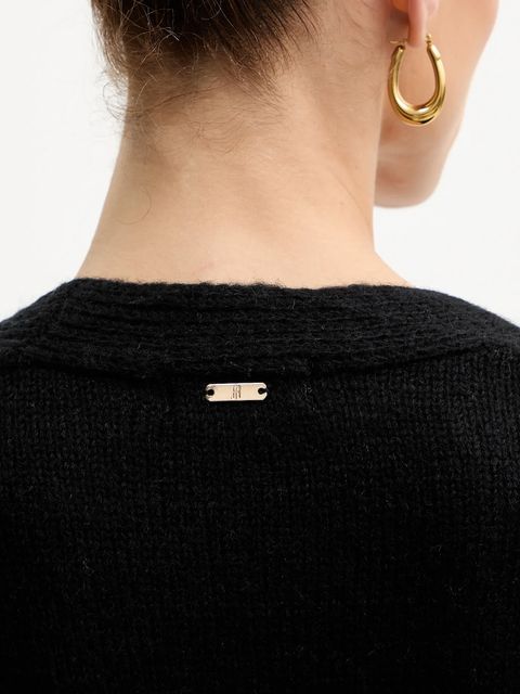 Fracomina kardigan z domieszką wełny damski kolor czarny FS25WT8006K50501