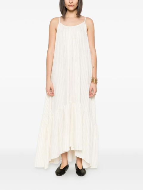 Eleh pinstriped asymmetric dress - Neutrals