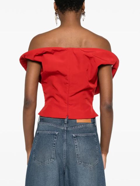 Magda Butrym off-shoulder asymmetric top - Red