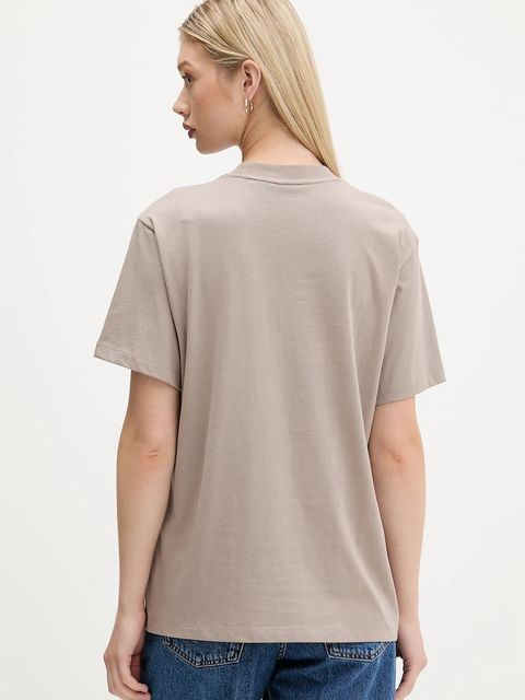 HUGO t-shirt bawełniany damski kolor beżowy 50550901