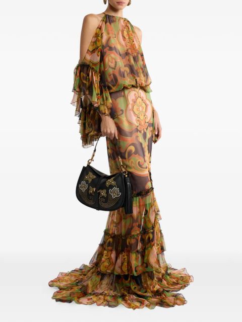 ETRO ruffled floral-print maxi dress - Brown - zdjęcie produktu nr 2