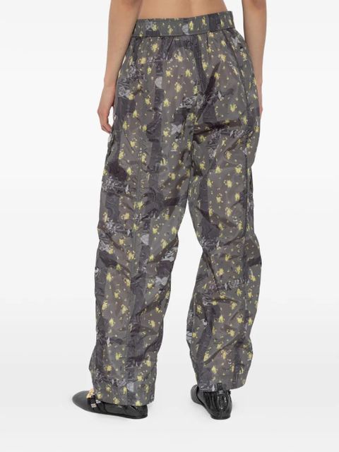 GANNI floral-print cargo trousers - Grey