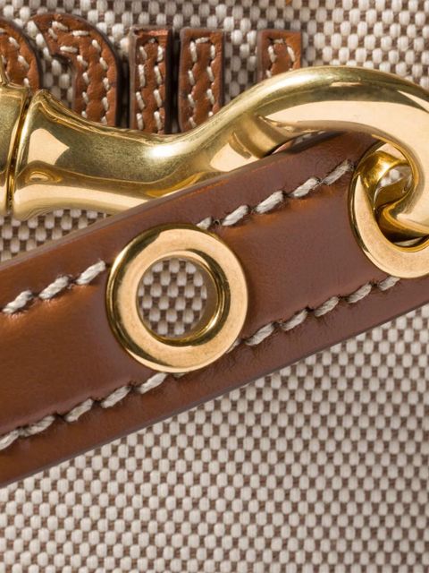 Miu Miu Aventure canvas and leather bag - Neutrals