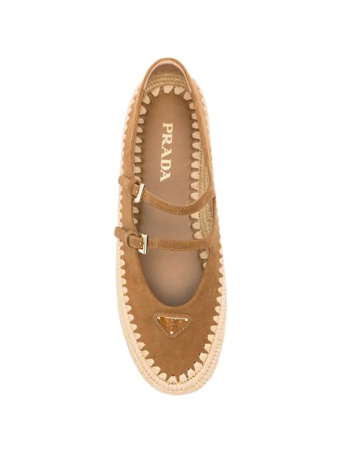 Prada logo-detail espadrilles - Brown