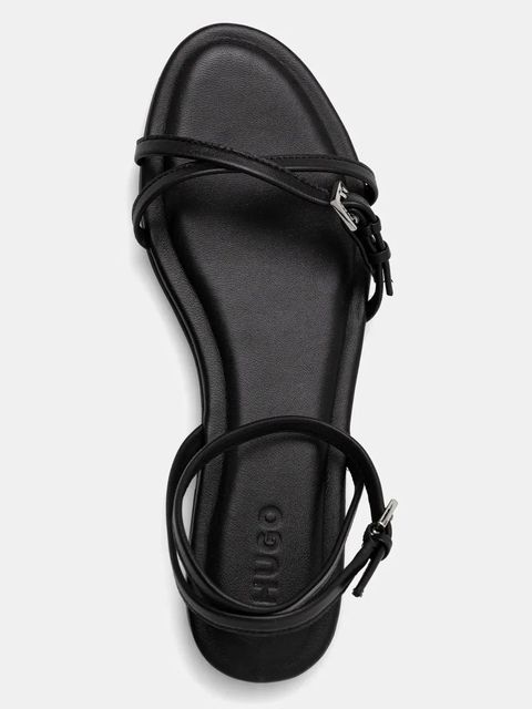 HUGO sandały skórzane Tayna damskie kolor czarny 50542093