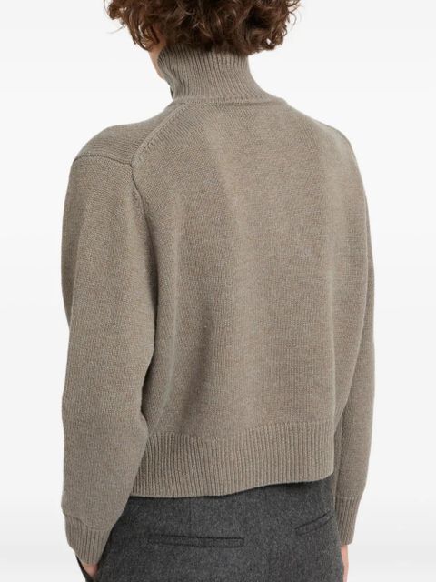 Yves Salomon high-neck buttoned sweater - Neutrals