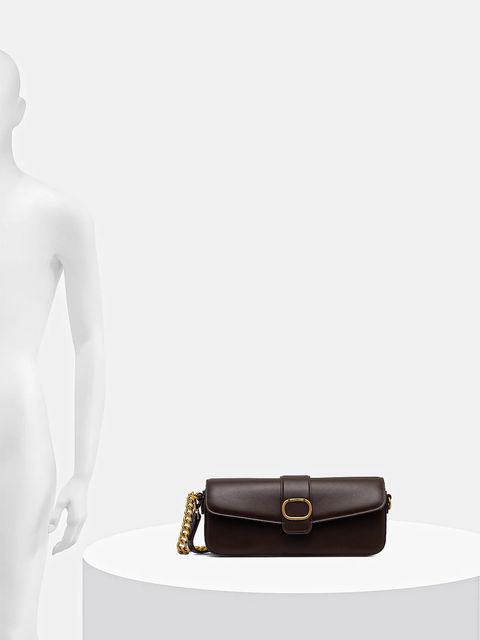 Twinset torebka skórzana kolor brązowy 252TD836A