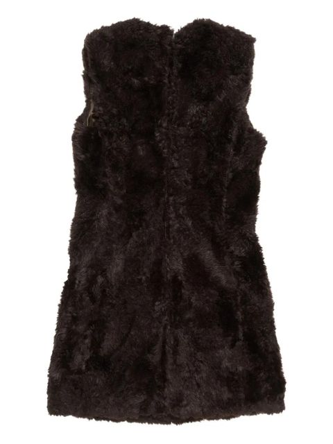 Acne Studios sleeveless faux-fur mini dress - Brown - zdjęcie produktu nr 2