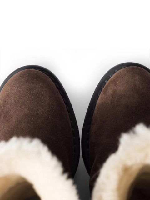 Miu Miu shearling-lined lug-sole boots - Brown