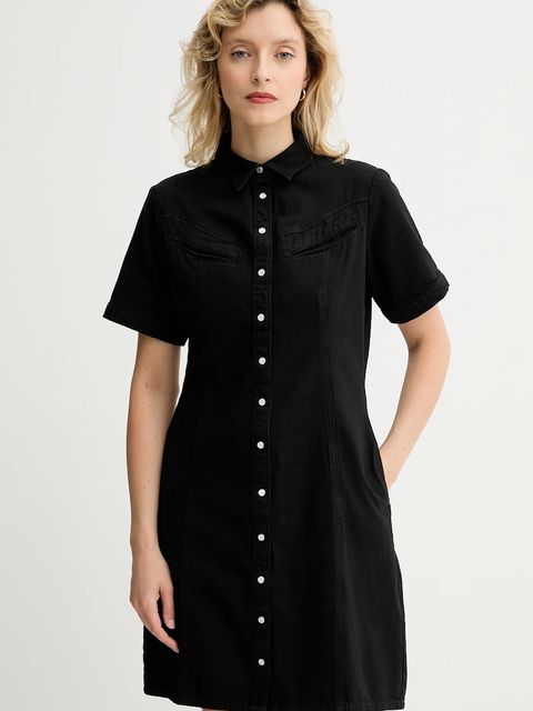 Levi's sukienka jeansowa kolor czarny mini prosta 001HR - zdjęcie produktu nr 1
