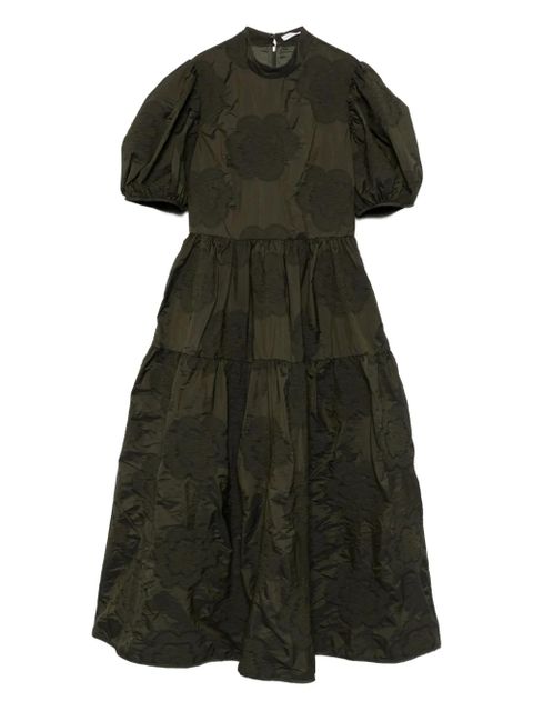 Cecilie Bahnsen Kelly puff-sleeve tiered midi dress - Green - zdjęcie produktu nr 1