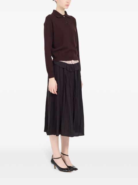 Maison Margiela polo collar ribbed knit top - Brown