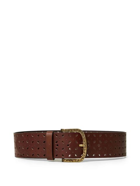 TWINSET lasered leather belt - Brown - zdjęcie produktu nr 1