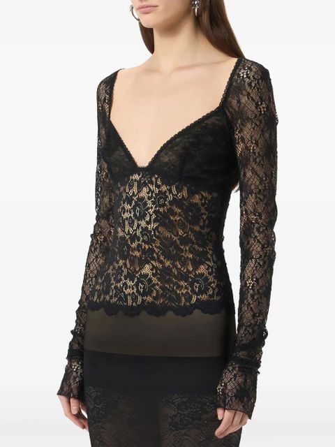 Blumarine lace-panelled gown - Black