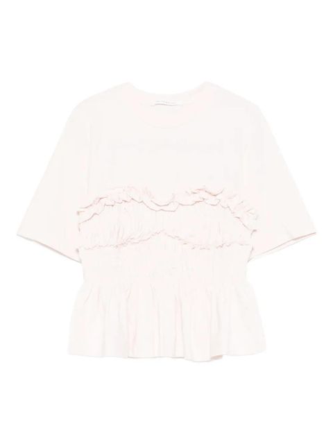 Cecilie Bahnsen ruffled shirred T-shirt - Pink - zdjęcie produktu nr 1
