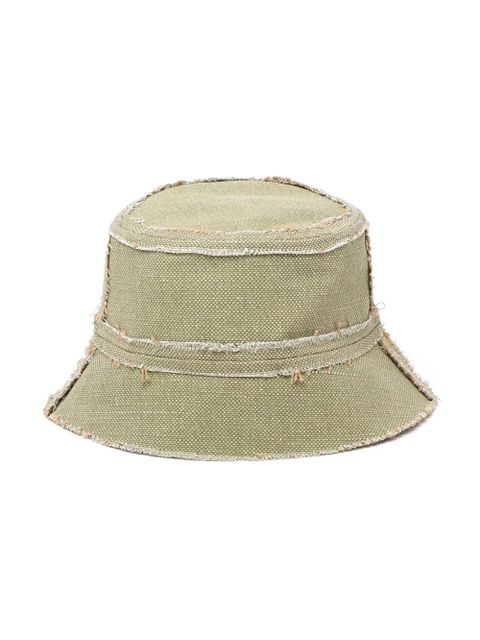 Ruslan Baginskiy logo-patch frayed bucket hat - Green