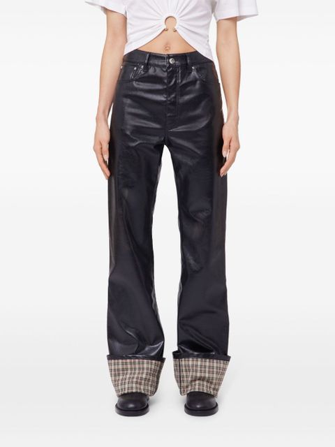 Rabanne faux-leather flared trousers - Black