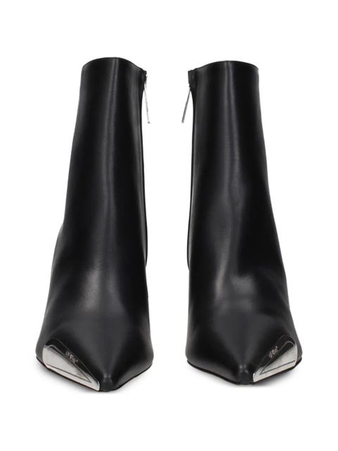 Off-White metal-cap stiletto ankle boots - Black