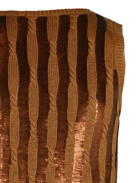 Max Mara sequin-embellishment cable-knit top - Brown