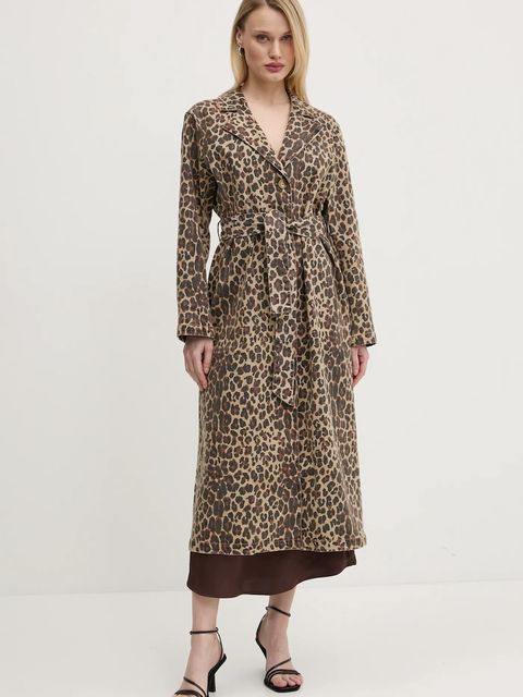 Never Fully Dressed płaszcz Lucia damski kolor brązowy przejściowy NFDOU403 - zdjęcie produktu nr 1