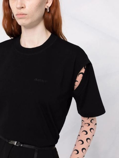 AMBUSH slit-detail cotton T-shirt - Black