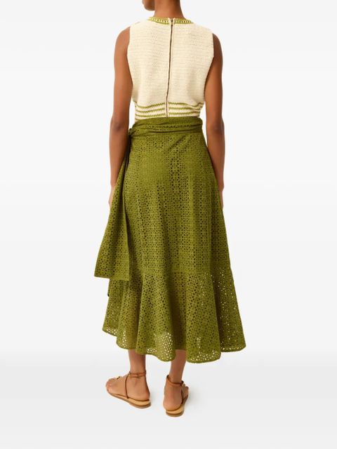 Marie Oliver bow ruffle skirt - Green