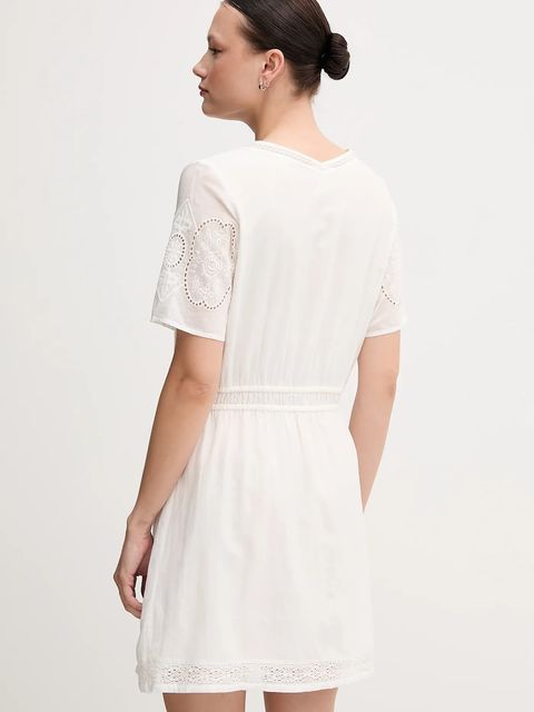 Pepe Jeans sukienka EDEN kolor beżowy mini rozkloszowana PL953699