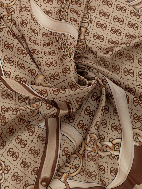 Guess szal MERIDIAN damski kolor beżowy wzorzysty AW5339 POL03 - zdjęcie produktu nr 2