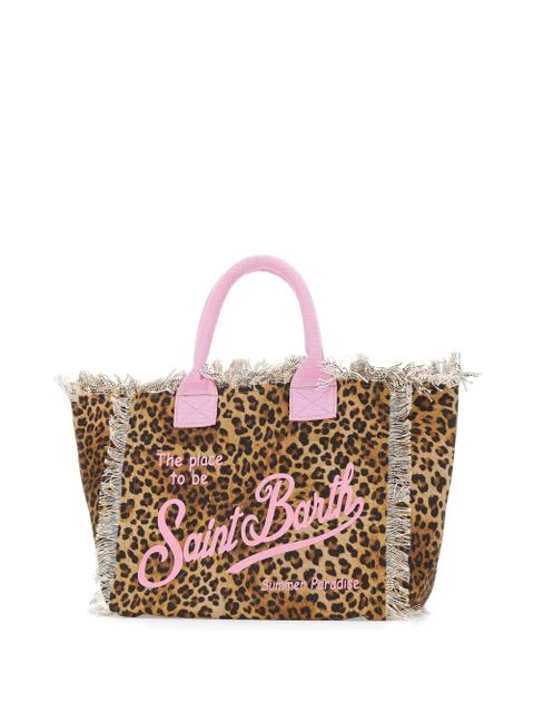 MC2 Saint Barth leopard-print fringed tote bag - Neutrals - zdjęcie produktu nr 1