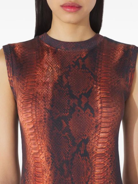 Jean Paul Gaultier python-printed midi dress - Brown