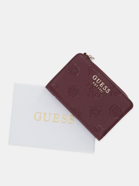 Guess portfel LAUREL damski kolor bordowy SWPD74 59156