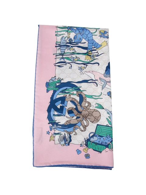 Gucci aquatic-motif scarf - Pink - zdjęcie produktu nr 1