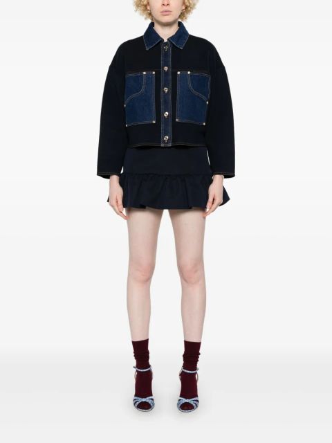 SANDRO layered denim cardigan - Blue