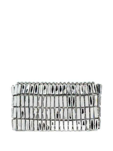 Self-Portrait mini bow-embellishment clutch bag - Silver - zdjęcie produktu nr 2