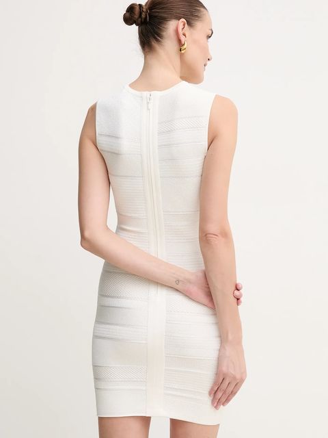Herve Leger sukienka Eliana kolor beżowy mini dopasowana MSB8512051