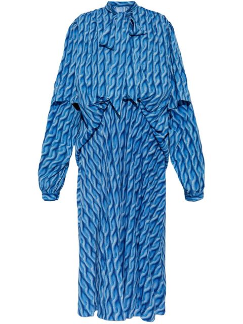 Balenciaga cable-knit-print midi dress - Blue - zdjęcie produktu nr 1