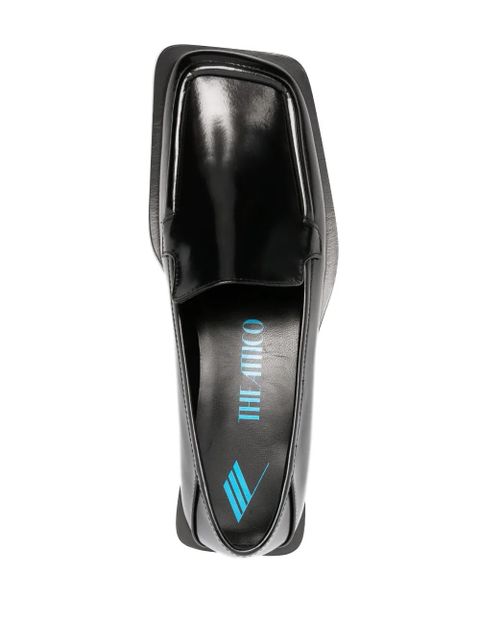 The Attico Micol asymmetric-toe leather loafers - Black
