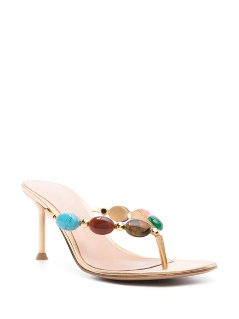 Gianvito Rossi Shanti Thong 70mm leather sandals - Gold - zdjęcie produktu nr 2