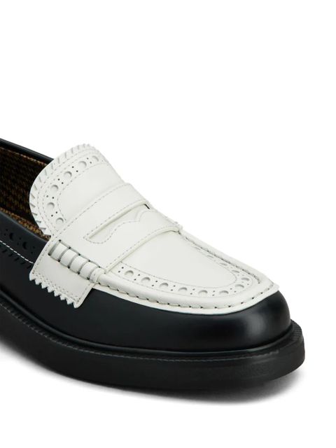 Tod's brogue-trim leather loafers - Black